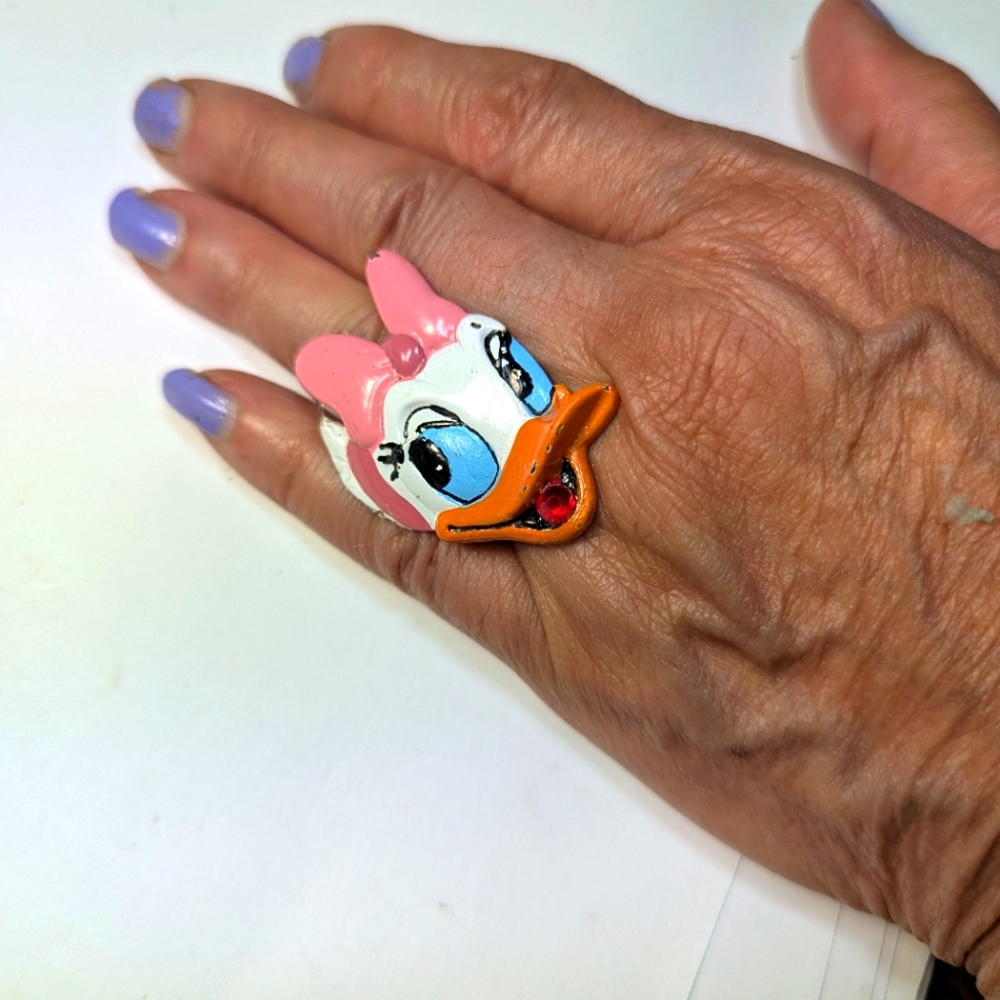 Wendy Gell Disney Daisy Duck Rings Enamels And Jewels.